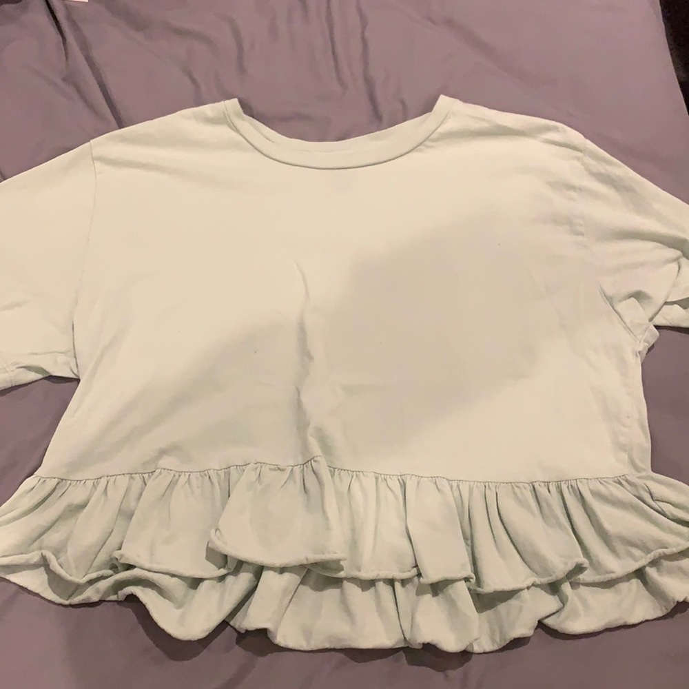 green peplum top
